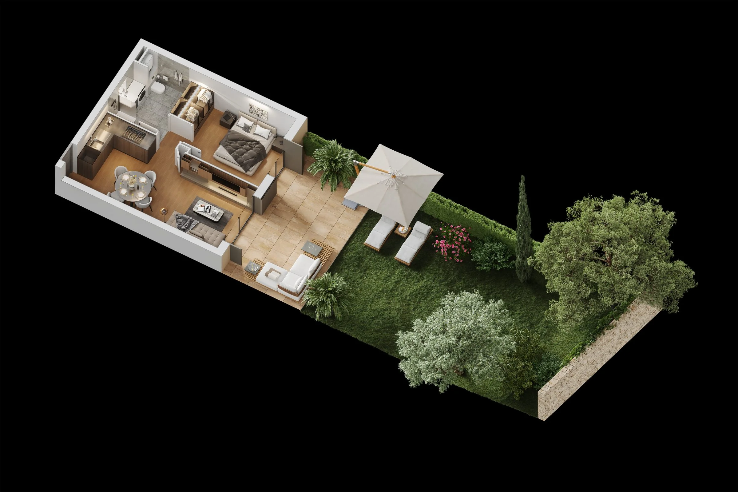 Axonométrie Lot 6 fond noir